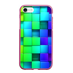 Чехол iPhone 7/8 матовый Color geometrics pattern Vanguard, цвет: 3D-малиновый