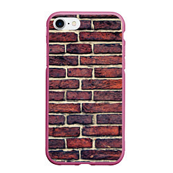 Чехол iPhone 7/8 матовый Brick Wall, цвет: 3D-малиновый