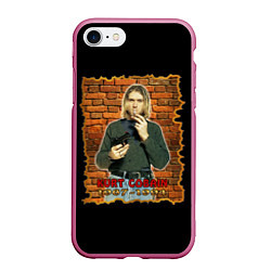 Чехол iPhone 7/8 матовый Kurt Cobain 1967 - 1994, цвет: 3D-малиновый