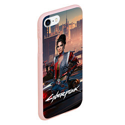 Чехол iPhone 7/8 матовый Panam Cyberpunk2077, цвет: 3D-светло-розовый — фото 2