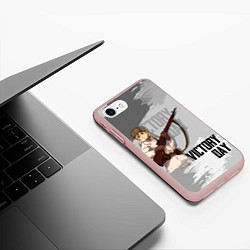 Чехол iPhone 7/8 матовый Victory day, цвет: 3D-светло-розовый — фото 2