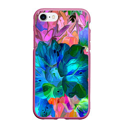 Чехол iPhone 7/8 матовый Красочный цветочный паттерн