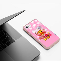 Чехол iPhone 7/8 матовый ИГРУШКА УТЯ ЛАЛАФАНФАН СЕРДЕЧКИ, цвет: 3D-светло-розовый — фото 2