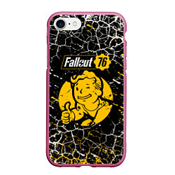 Чехол iPhone 7/8 матовый Fallout 76 bethesda, цвет: 3D-малиновый