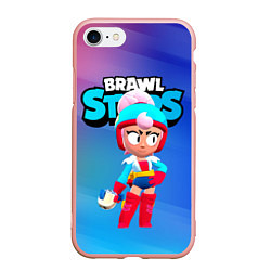 Чехол iPhone 7/8 матовый BrawlStars Janet Джанет, цвет: 3D-светло-розовый