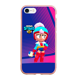 Чехол iPhone 7/8 матовый BRAWLSTARS JANET ДЖАНЕТ, цвет: 3D-светло-розовый