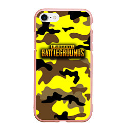 Чехол iPhone 7/8 матовый PlayerUnknowns Battlegrounds Камуфляж Жёлто-Коричн, цвет: 3D-светло-розовый