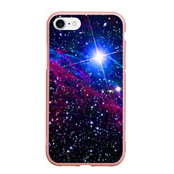 Чехол iPhone 7/8 матовый Открытый космос Star Neon, цвет: 3D-светло-розовый