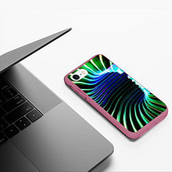 Чехол iPhone 7/8 матовый Portal Fashion pattern Neon, цвет: 3D-малиновый — фото 2