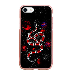 Чехол iPhone 7/8 матовый Змея в Красном Космосе Space Snake