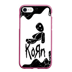 Чехол iPhone 7/8 матовый Korn потёки, цвет: 3D-малиновый