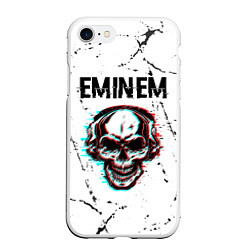 Чехол iPhone 7/8 матовый Eminem ЧЕРЕП Потертости, цвет: 3D-белый