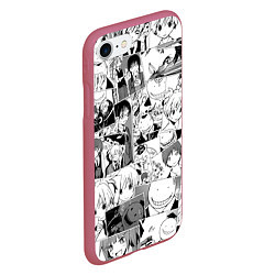 Чехол iPhone 7/8 матовый Ansatsu kyoshitsu pattern, цвет: 3D-малиновый — фото 2