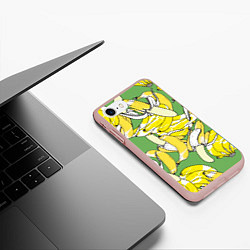 Чехол iPhone 7/8 матовый Banana pattern Summer Food, цвет: 3D-светло-розовый — фото 2