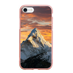 Чехол iPhone 7/8 матовый Та самая Джомолунгма Сагарматха Everest, цвет: 3D-светло-розовый
