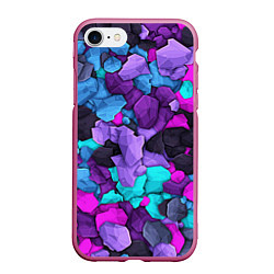 Чехол iPhone 7/8 матовый Магические кристаллы, цвет: 3D-малиновый