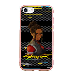 Чехол iPhone 7/8 матовый Cyberpunk2077 Panam, цвет: 3D-светло-розовый