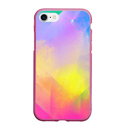 Чехол iPhone 7/8 матовый Красочный неон, цвет: 3D-малиновый