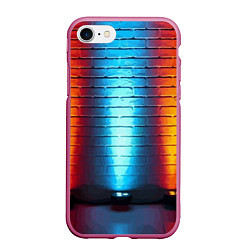 Чехол iPhone 7/8 матовый Кирпичная стена Неон, цвет: 3D-малиновый