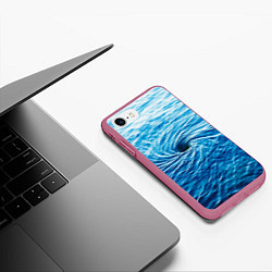 Чехол iPhone 7/8 матовый Водоворот Океан, цвет: 3D-малиновый — фото 2