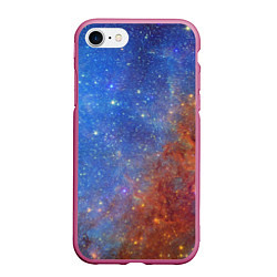 Чехол iPhone 7/8 матовый Яркая вселенная, цвет: 3D-малиновый