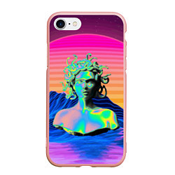 Чехол iPhone 7/8 матовый Gorgon Medusa Vaporwave Neon Mountains