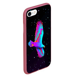 Чехол iPhone 7/8 матовый Eagle Space Neon, цвет: 3D-малиновый — фото 2