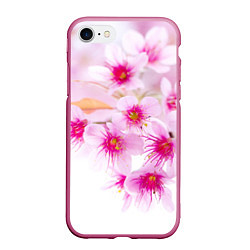 Чехол iPhone 7/8 матовый Цвет сакуры, цвет: 3D-малиновый