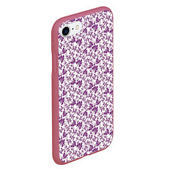 Чехол iPhone 7/8 матовый Фиолетовая гжель, цвет: 3D-малиновый — фото 2