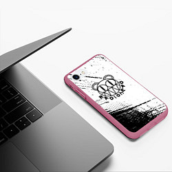 Чехол iPhone 7/8 матовый Radiohead лого, цвет: 3D-малиновый — фото 2