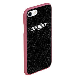 Чехол iPhone 7/8 матовый Skillet Скиллет Logotip, цвет: 3D-малиновый — фото 2