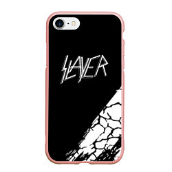 Чехол iPhone 7/8 матовый Slayer Трещины, цвет: 3D-светло-розовый