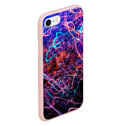 Чехол iPhone 7/8 матовый Красочный неоновый паттерн Импрессионизм, цвет: 3D-светло-розовый — фото 2