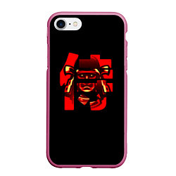 Чехол iPhone 7/8 матовый Самурай Кандзи, цвет: 3D-малиновый