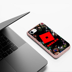 Чехол iPhone 7/8 матовый ROBLOX СЮЖЕТЫ И ЛОГОТИП, цвет: 3D-светло-розовый — фото 2