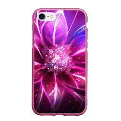 Чехол iPhone 7/8 матовый Неоновый Цветок Neon Flower, цвет: 3D-малиновый