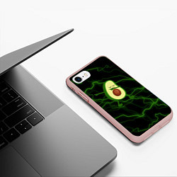 Чехол iPhone 7/8 матовый Avocado молнии, цвет: 3D-светло-розовый — фото 2