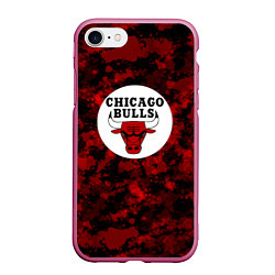 Чехол iPhone 7/8 матовый CHICAGO BULLS ЧИКАГО БУЛЛС NBA