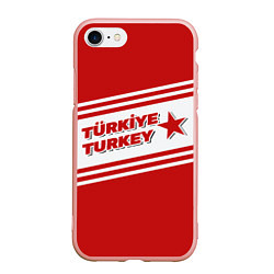 Чехол iPhone 7/8 матовый Надпись Турция на турецком и английском языках, цвет: 3D-светло-розовый