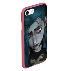 Чехол iPhone 7/8 матовый Jinx Аркейн и ты, цвет: 3D-малиновый — фото 2