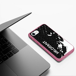Чехол iPhone 7/8 матовый Valorant - Паттерн надписи, цвет: 3D-малиновый — фото 2