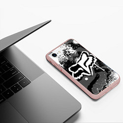 Чехол iPhone 7/8 матовый FOX RACING - МОТОКРОСС БРЫЗГИ, цвет: 3D-светло-розовый — фото 2