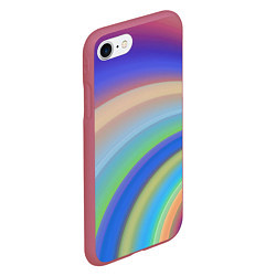 Чехол iPhone 7/8 матовый Все цвета радуги, цвет: 3D-малиновый — фото 2