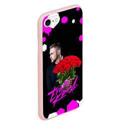 Чехол iPhone 7/8 матовый Егор крид С букетом роз, цвет: 3D-светло-розовый — фото 2