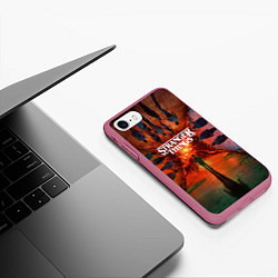 Чехол iPhone 7/8 матовый Stranger Things 4 Измерения, цвет: 3D-малиновый — фото 2