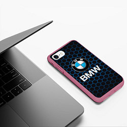 Чехол iPhone 7/8 матовый БМВ СОТЫ, цвет: 3D-малиновый — фото 2