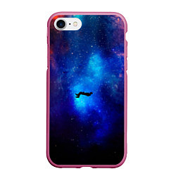 Чехол iPhone 7/8 матовый Потерянный человек в космосе, цвет: 3D-малиновый