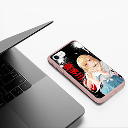 Чехол iPhone 7/8 матовый МАРИН КИТАГАВА - БРЫЗГИ КРАСКИ, цвет: 3D-светло-розовый — фото 2