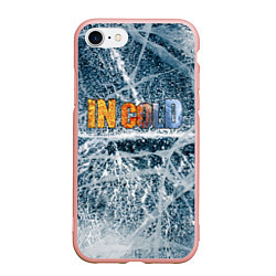 Чехол iPhone 7/8 матовый IN COLD horizontal logo with ice, цвет: 3D-светло-розовый