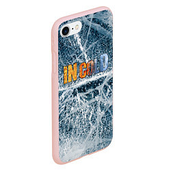 Чехол iPhone 7/8 матовый IN COLD horizontal logo with ice, цвет: 3D-светло-розовый — фото 2